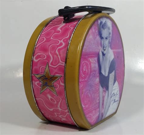 marilyn monroe metal lunch box with metal latch|2005 Marilyn Monroe Pink Round Tin Metal Lunch .